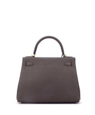 Kelly 28 Handbag Grey Togo with Gold Hardware