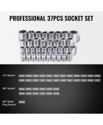 221-Piece Mechanics Tool Set, 1/4" & 3/8" Drive SAE & Metric Sockets, Bits, Wrenches, Ratchet, Accessories, Plastic Case