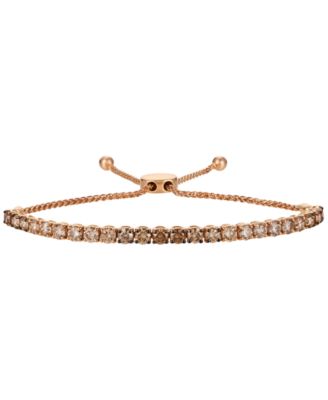 Ombre Chocolate Diamond (4 ct. t.w.) Bolo Bracelet in 14k Strawberry Gold