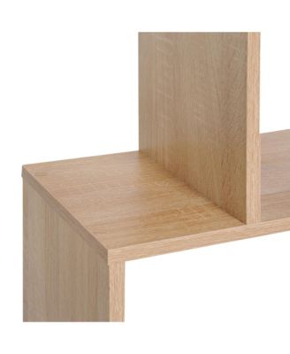 75"H Bookcase 6 Shelf S-Shaped Bookshelf Storage Display Sd Organizer