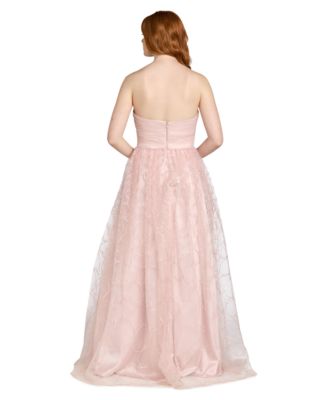 Juniors' Strapless Keyhole Ball-Gown