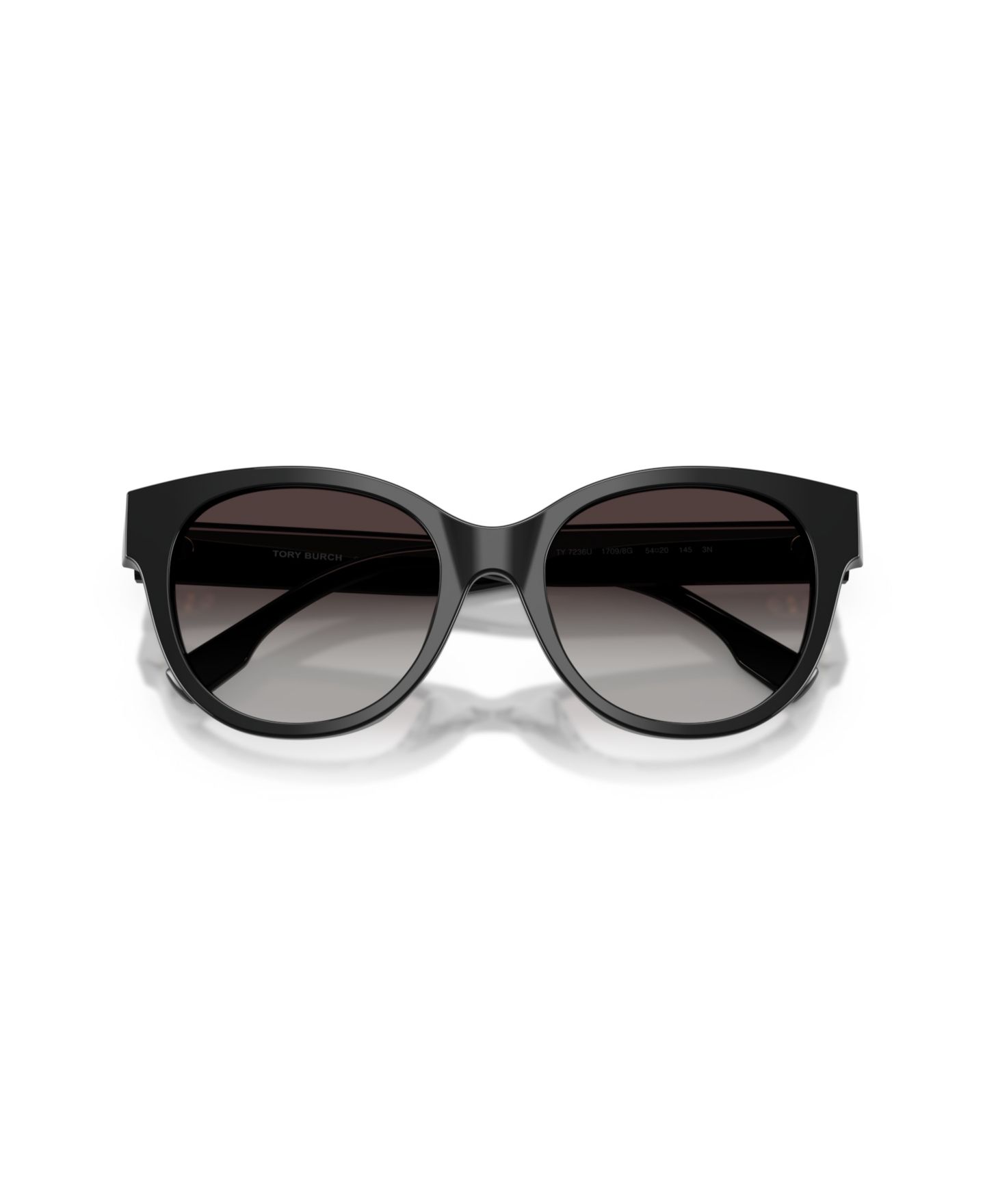 Женские солнцезащитные очки Tory Burch Round Sunglasses, TY7236U, цвет: Чёрный — фото 2