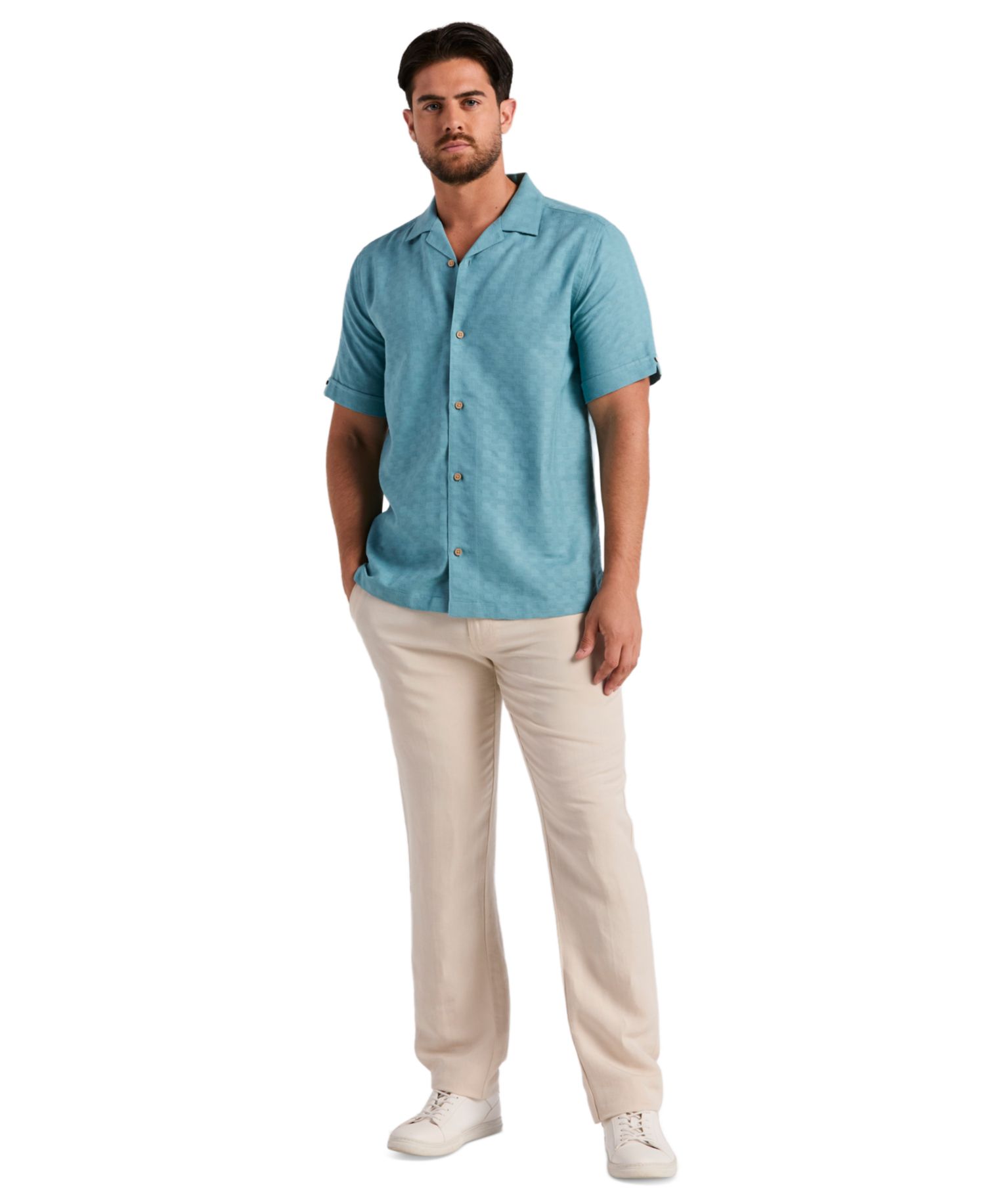Men's Geometric Dobby Print Shirt