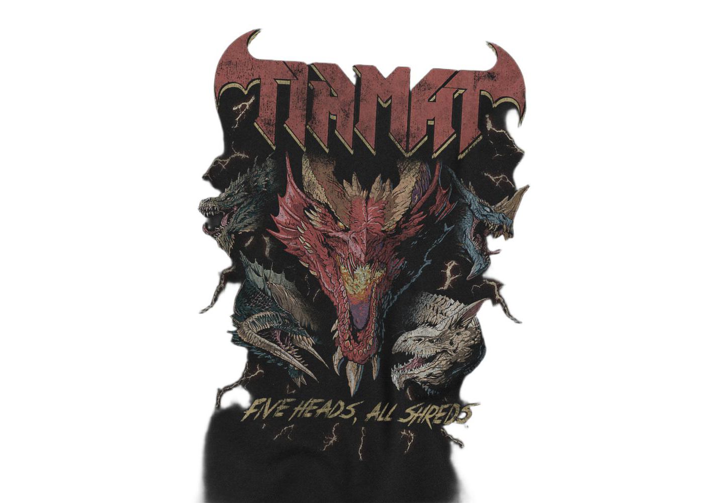 Мужская футболка D&D Dungeons And Dragons Tiamat 5 Heads Dragon, цвет: Чёрный — фото 3