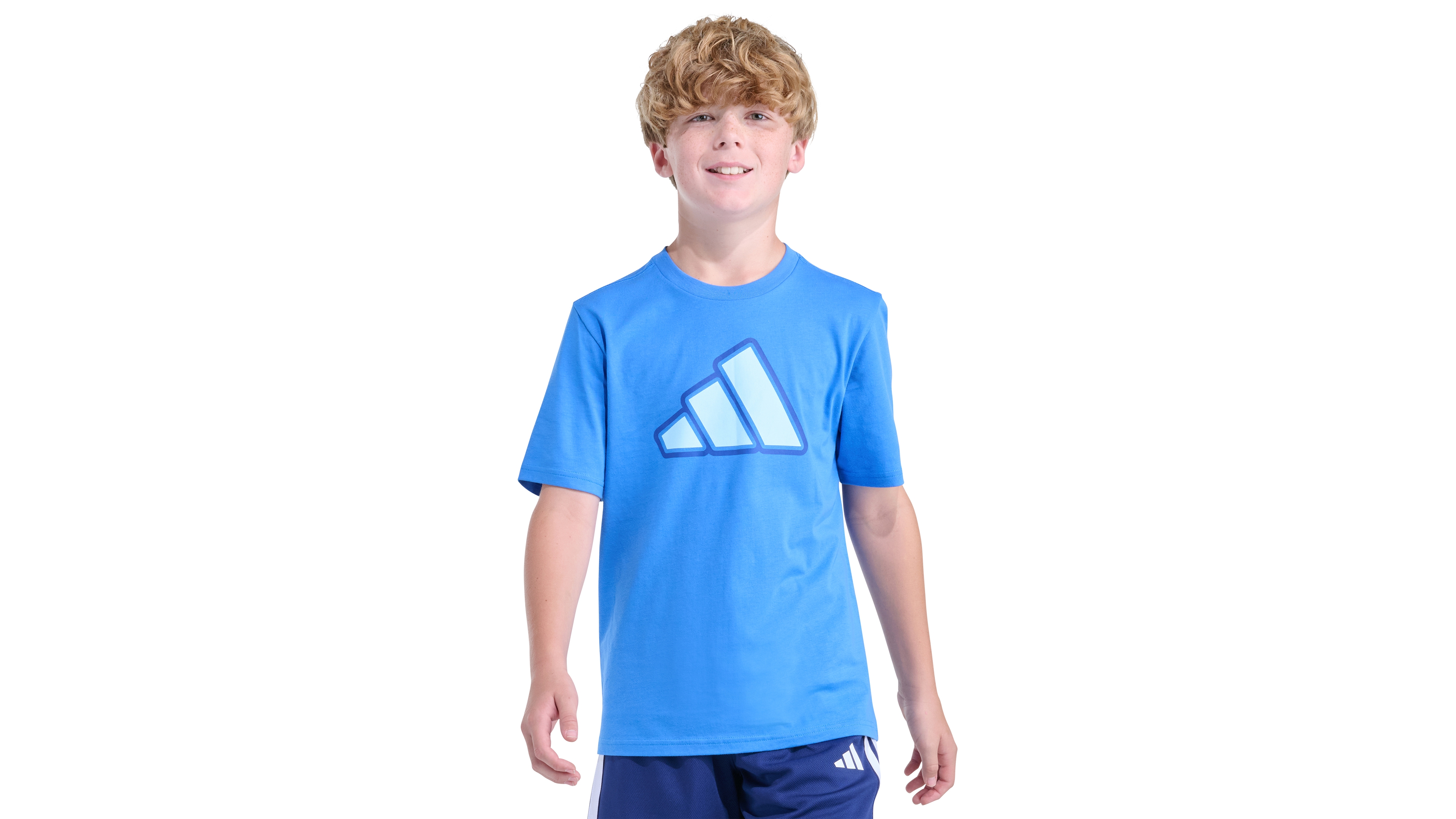 adidas Boys' 8-20 Short-Sleeve Two Color Logo T-Shirt