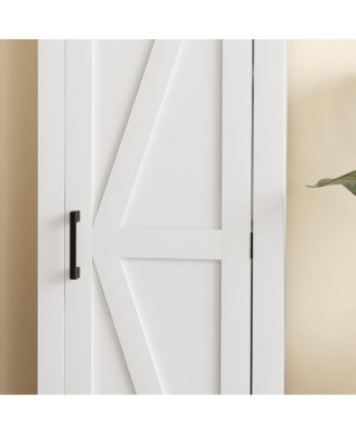 Farmhouse Storage Cabinet with Adjustable Shelf Barn Door