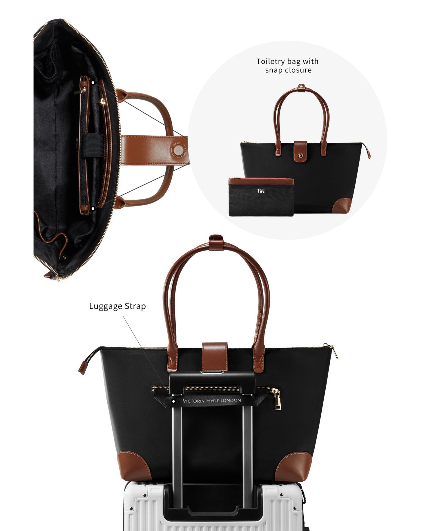 Women's Tote Nylon Top Zip Medium Lifestyle Bag - Bags for Women by Eve Victoria Hyde