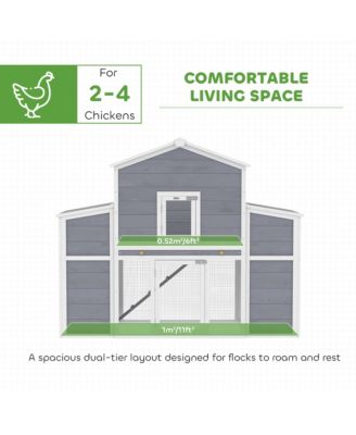 arge Chicken Coop, Wooden Chicken House with 2 Nesting Boxes