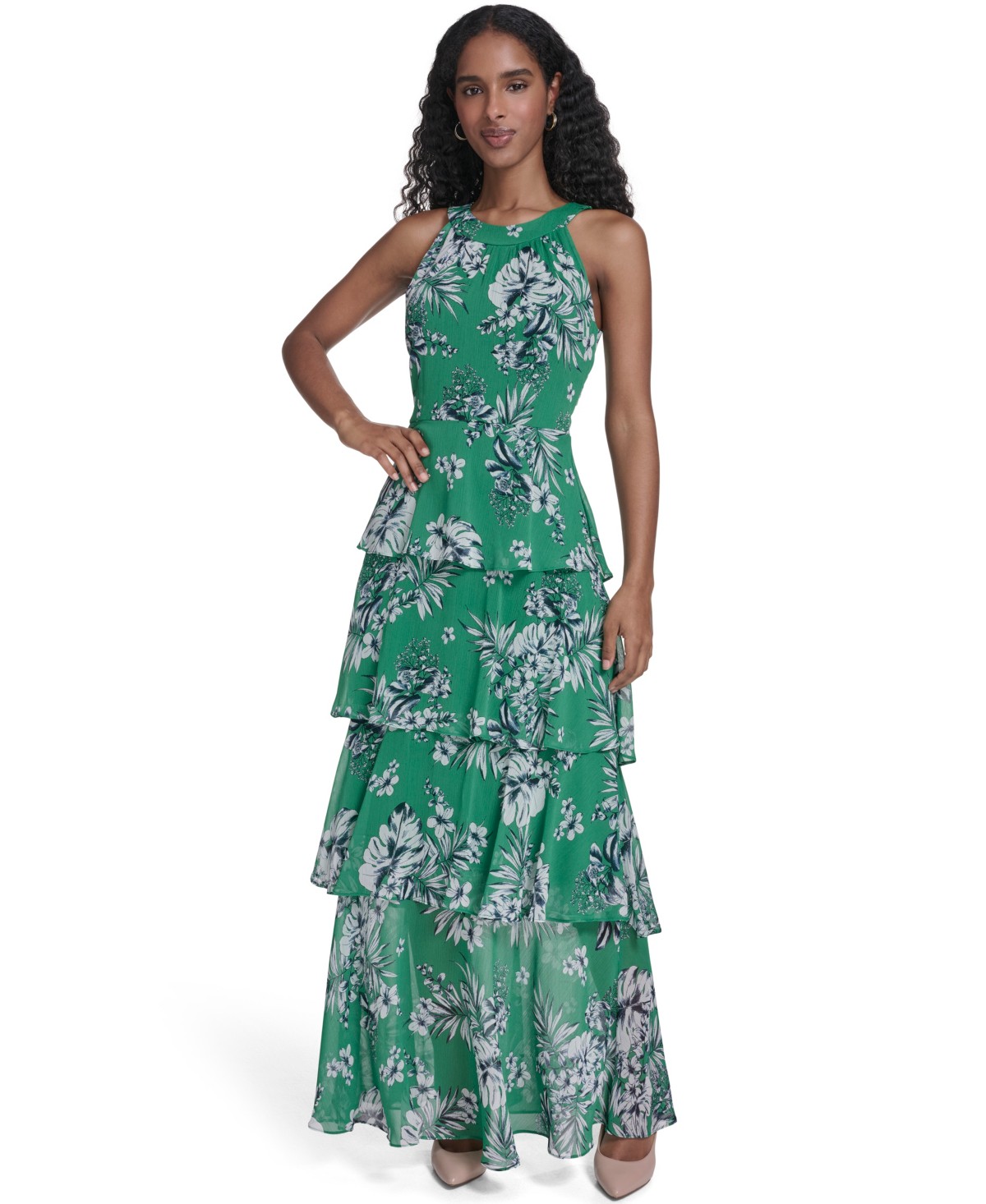 Женские платья Tommy Hilfiger Women's Halter Neck Tiered Maxi Dress — фото 1