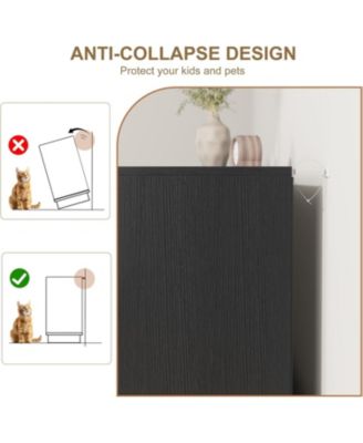 6 Drawer Rattan Dresser for Bedroom, Integrated Cabinet Body & Legs Design, Wooden Chest of Drawers for Hallways, Entryways and Closet