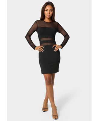 Women's Illusion Mesh Mini Dress