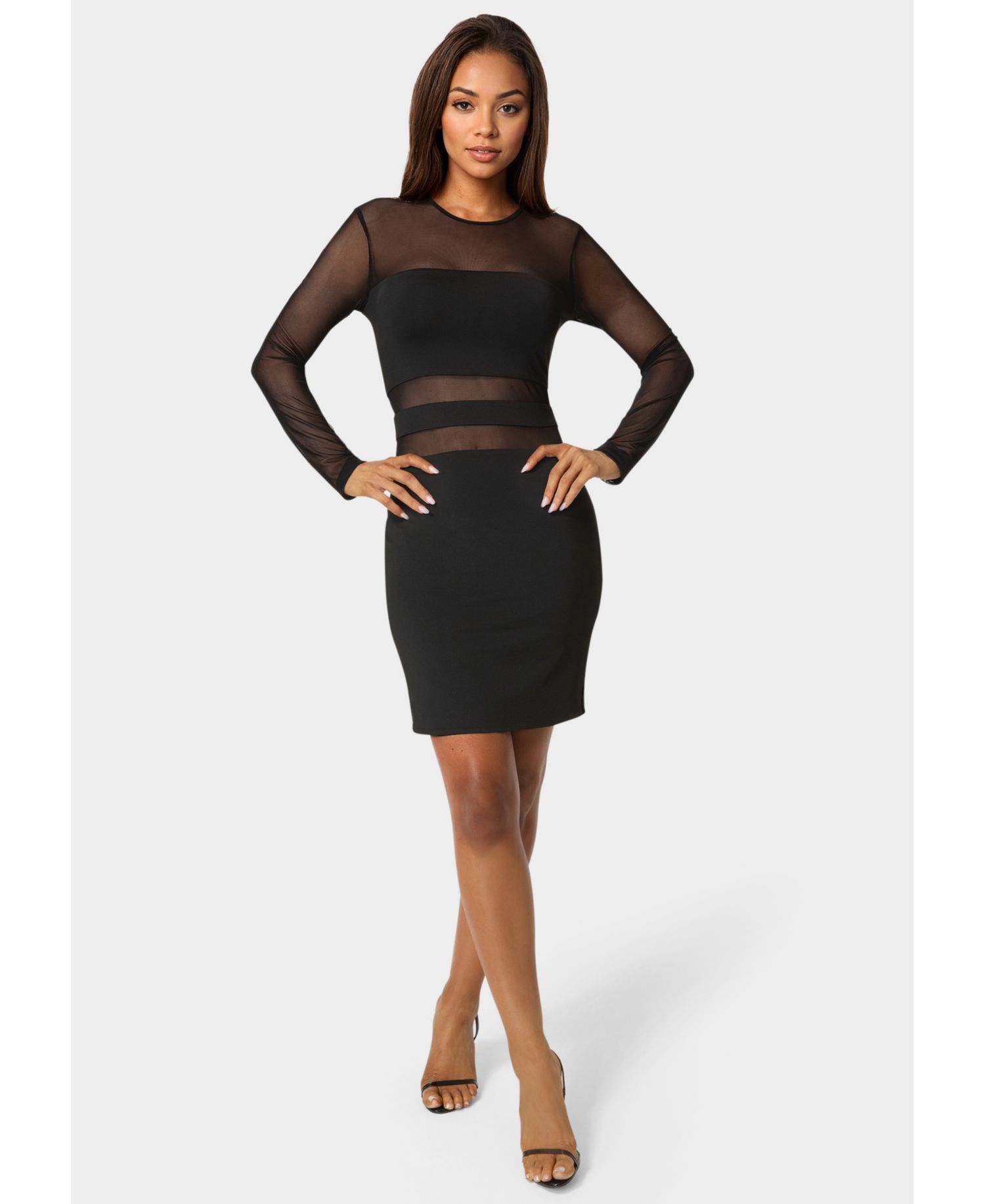 Women's Illusion Mesh Mini Dress