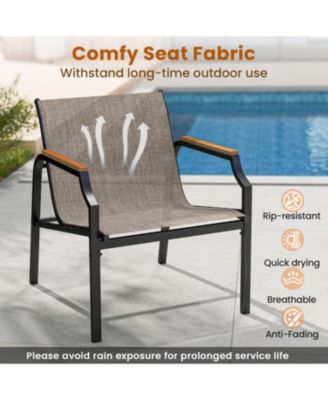 3-Piece Patio Seating Set with Breathable Fabric and Armrests