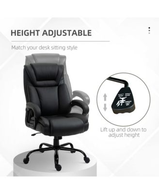 Big and Tall Executive Office Chair w/ PU Leather Fabric, Wheel