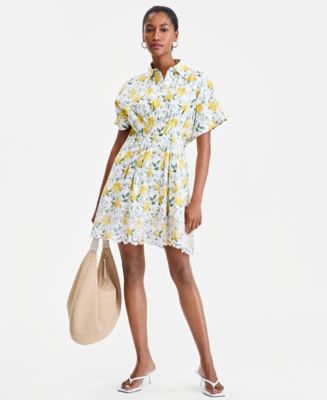 On 34th Women's Cutwork-Hem Mini Shirtdress, Macy's Exclusive - Macy's