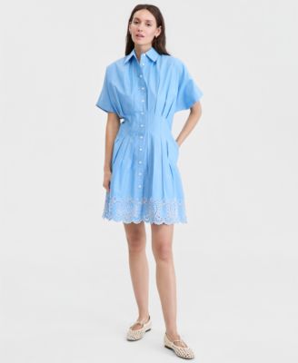 Women's Cutwork-Hem Mini Shirtdress