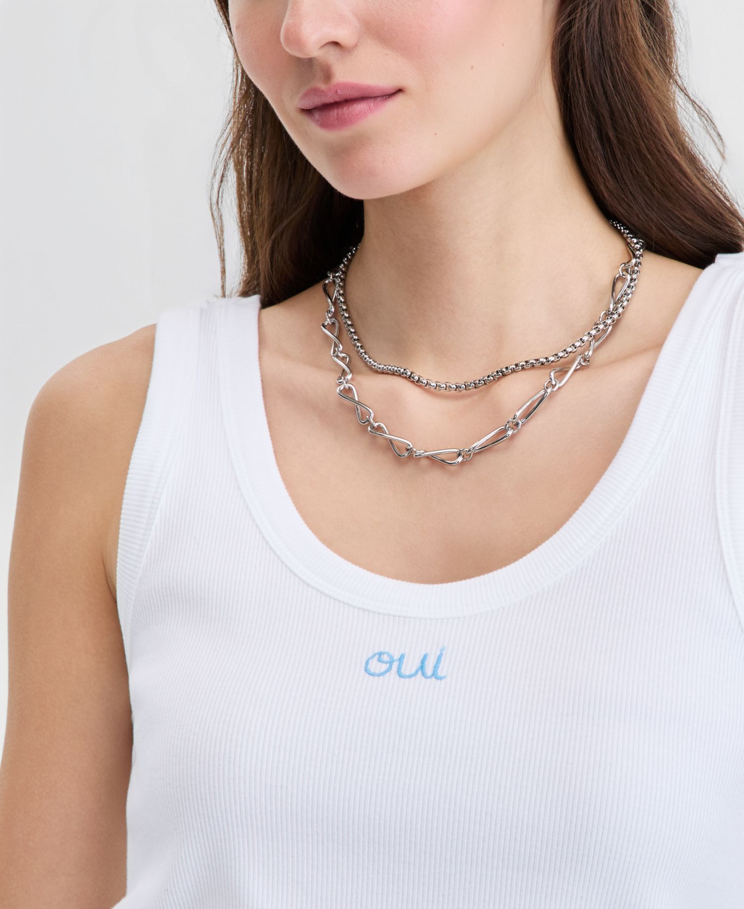 Women's Embroidered Double-Scoop Rib Tanks