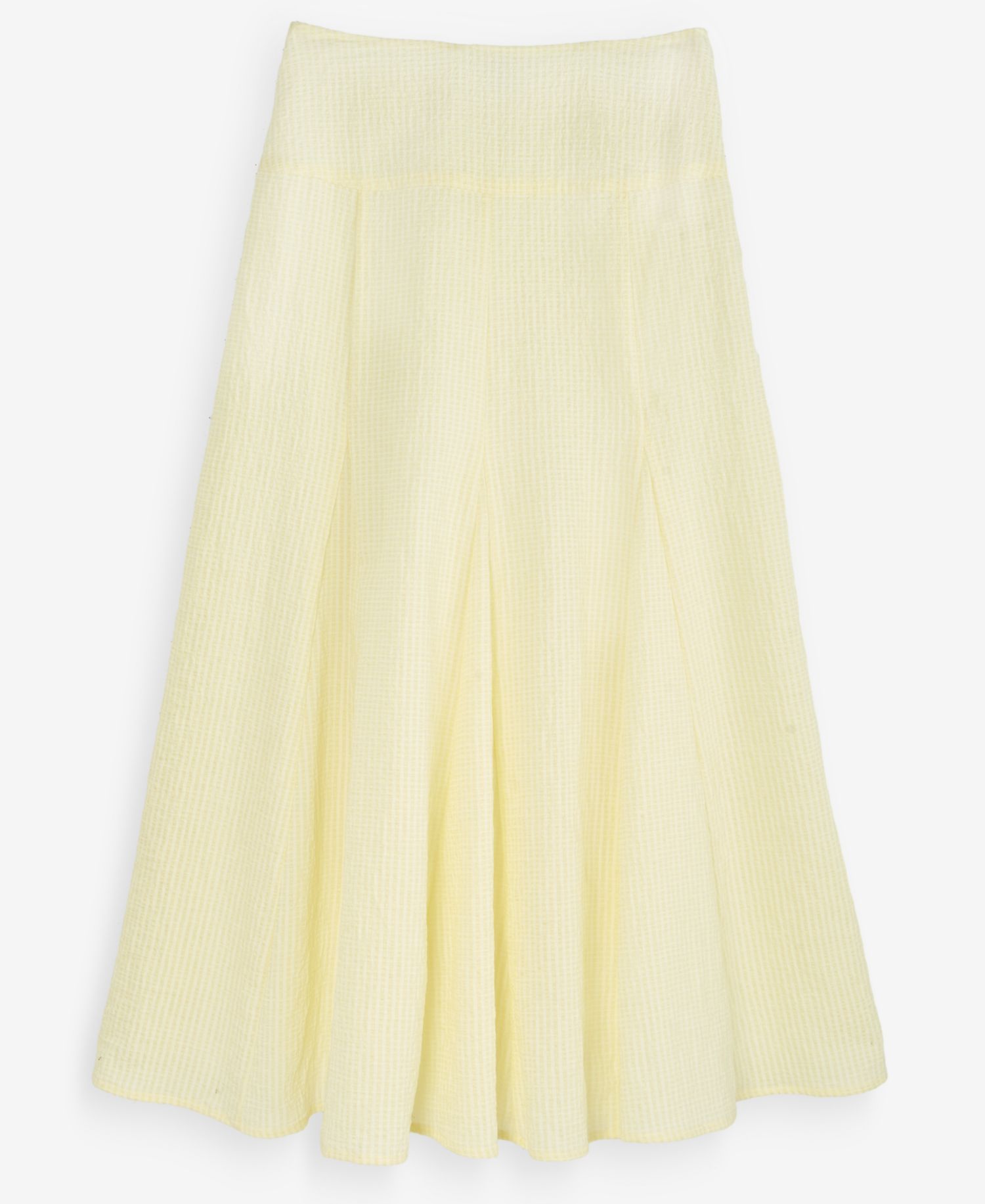 Women's Drop-waist Seersucker Godet Midi Skirt