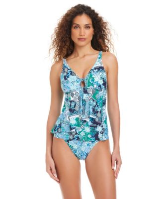 Women's Front Cascade Printed Tankini