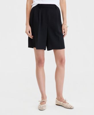 Women's High-Rise Crepe Bermuda Shorts