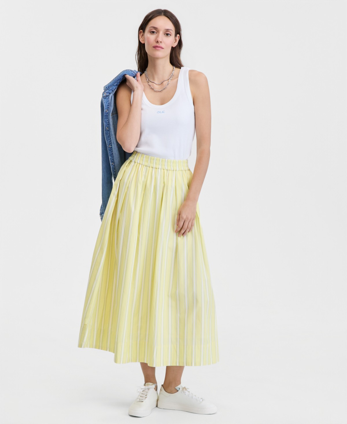 Женские юбки On 34th Women's Pull-On Cotton Poplin Midi Skirt — фото 1