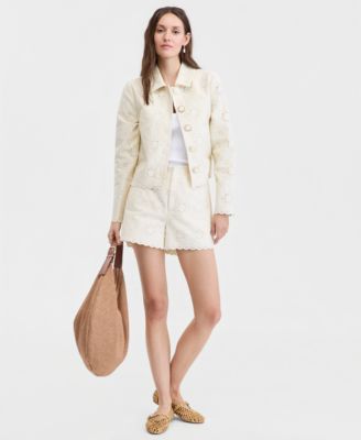 Women's Clara Cotton Eyelet Jacket, Layering Tank Top & Eyelet Shorts