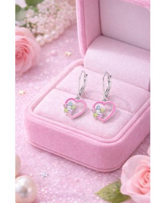 Girls Heart Hypoallergenic Earrings with Sterling Silver Leverbacks