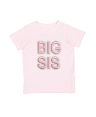 Toddler Girls Sis Embroidered Patch Short Sleeve T-Shirt