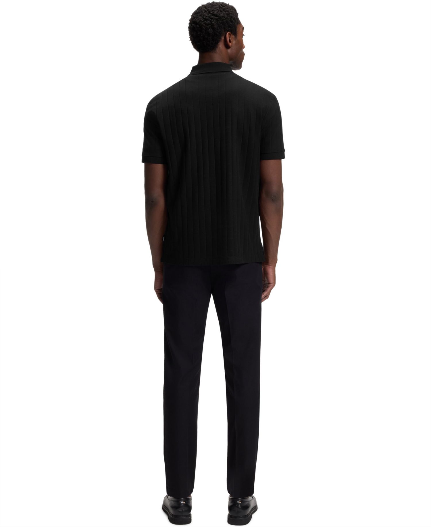 Men's Mercerized-Cotton Vertical Stripes Polo Shirt