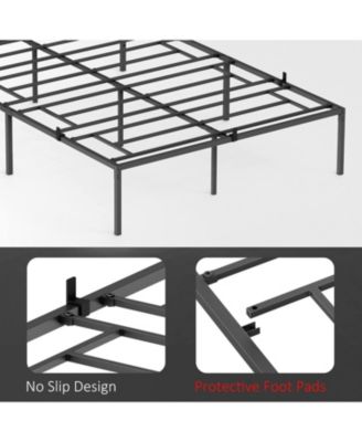 Heavy Duty Metal Bed Frame Platform – Queen Size, 6 Inch, Steel Slat Support, Noise-Free, Non-Slip, Underbed Storage, Easy Assembly