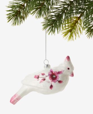 Holiday Toile Bird Ornament