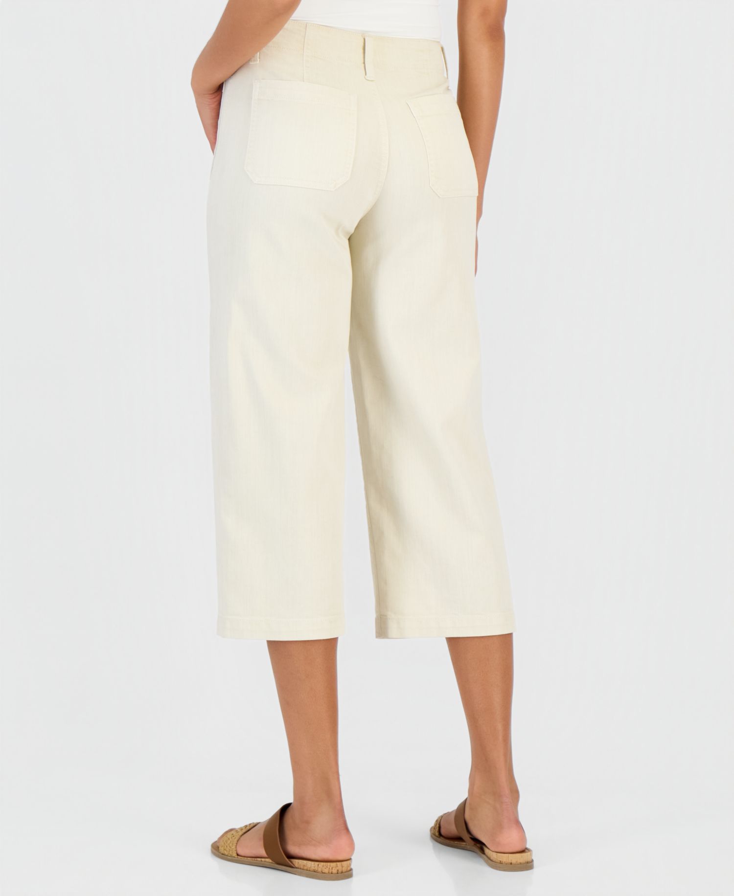 Petite Cropped High-Rise Wide-Leg Jeans