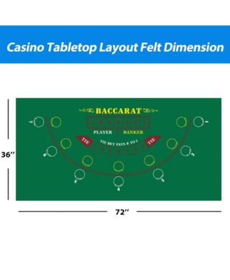 Las Vegas Style Casino Black Jack and Roulette Layout Mat with Instructions and Strategy Chart