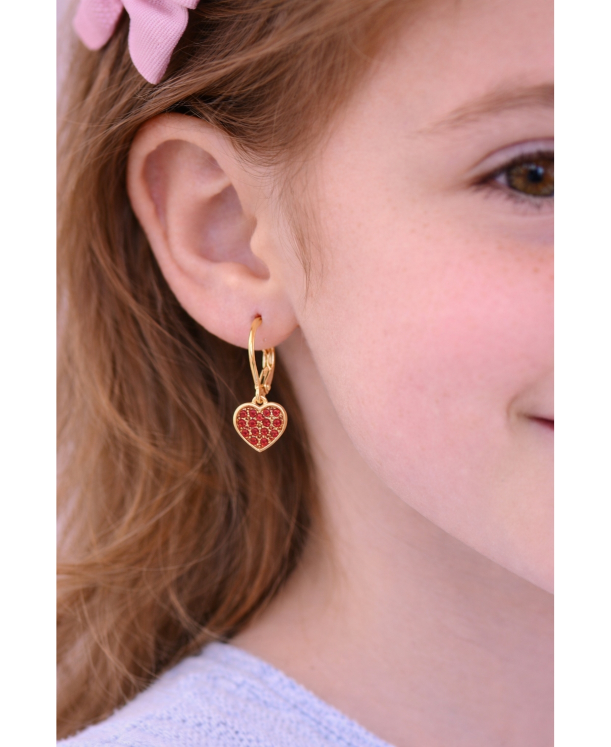 Chanteur 18K Gold Plated Kids Heart Hypoallergenic Earrings for Girls with Sterling Silver Leverbacks