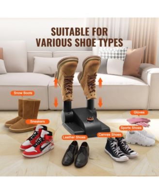 180degree(s) Foldable 2-Tube Shoe Dryer with Timer, Portable Boot Dryer with Heat Blower, V0 Flame-Retardant PP