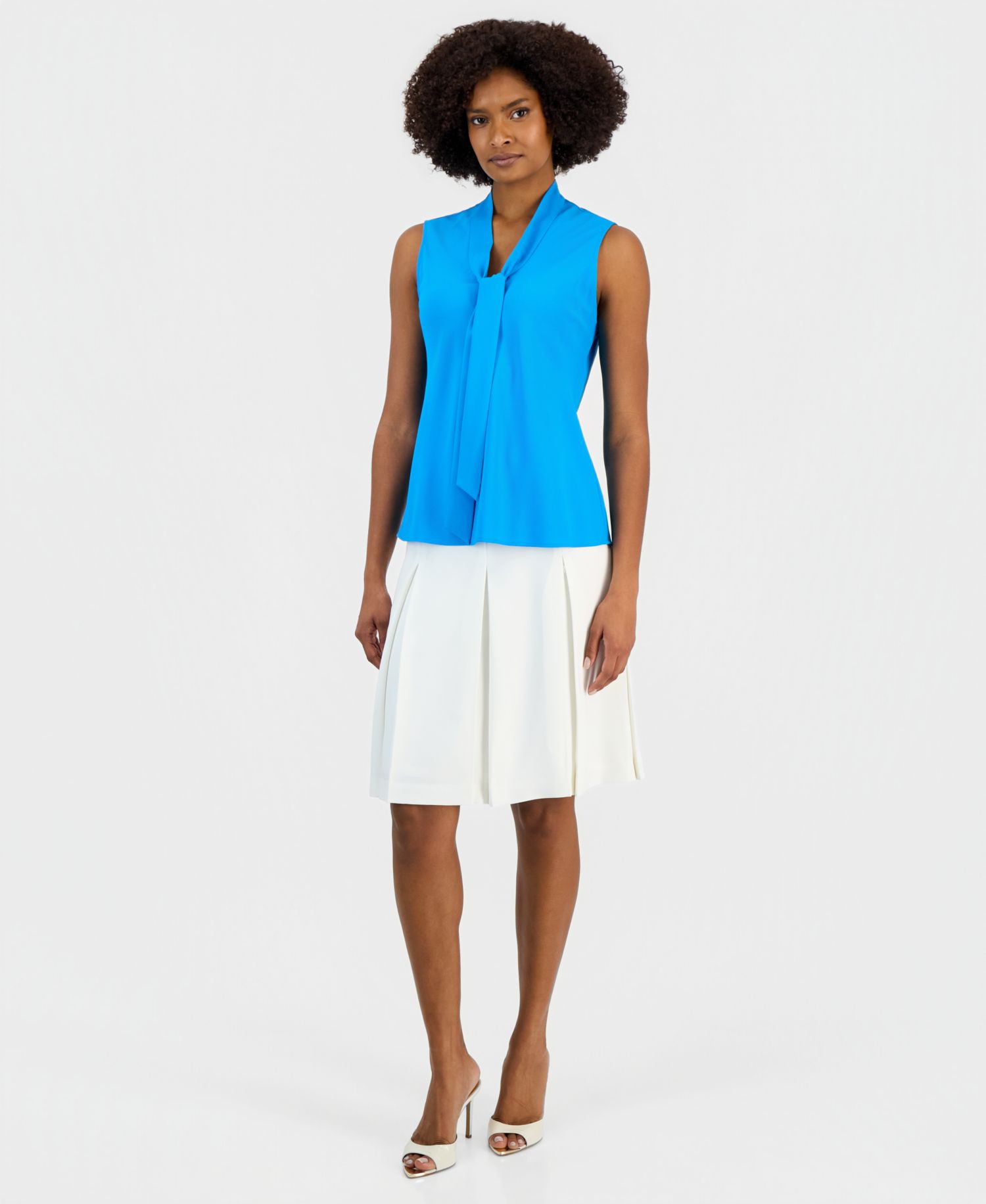 Women's Sleeveless Tie-Neck Top