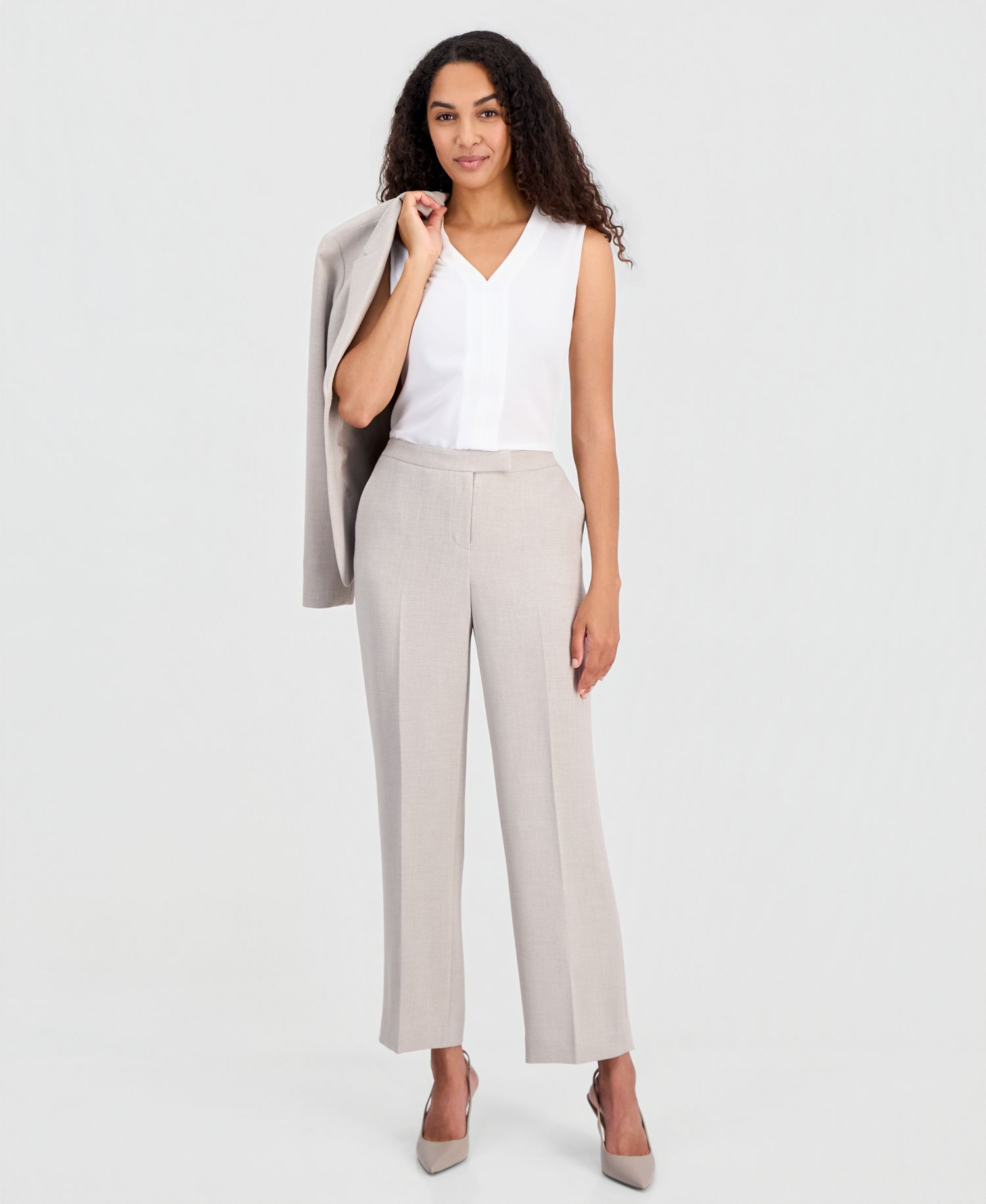 Women's High-Rise Extended-Tab Stretch Pants, Regular & Petite