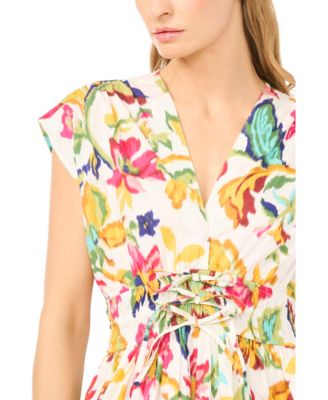 Women's V-Neck Multi Tie Mini Dress