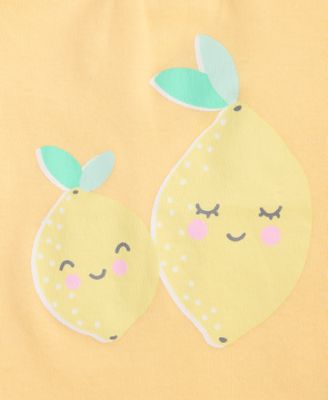 Baby Girls' 3M-24M Mix and Match Lemon-Print Flutter-Sleeve T-Shirt