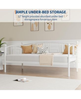 Daybed, Metal Sofa Bed Frame with Steel Slat Support for Living Room, Bedroom and Guest Room.