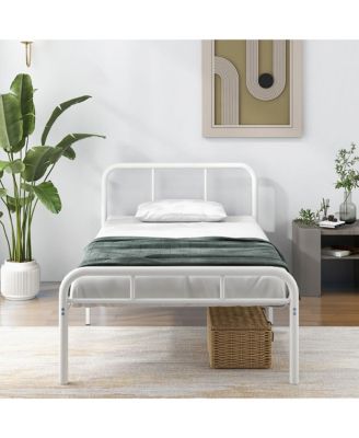 12-Inch Twin Bed Frame Modern Metal Platform Bed w/ Headboard & Footboard