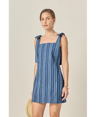 Women's Denim Stripe Mini Dress