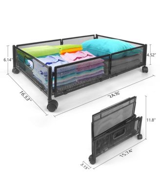 Under Bed Storage Containers with Wheels, Under Bed Organizer Drawer for Clothes, Toy, 2 Packs