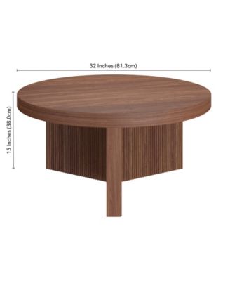 Holm 32" Wide Round Fluted Coffee Table