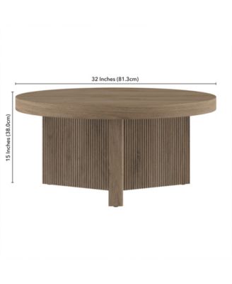 Holm 32" Wide Round Fluted Coffee Table