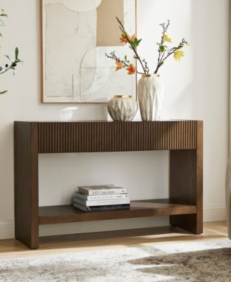 Manzanita 48" Solid Wood Wide Rectangular Fluted Console Table