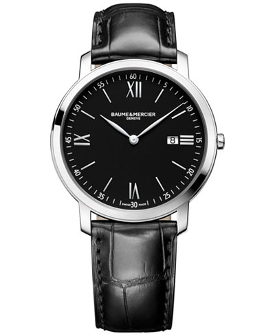 Baume & Mercier Men's Swiss Classima Black Leather Strap Watch 42mm M0A10098