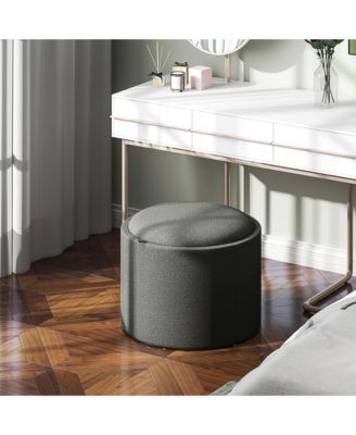 Round Storage Ottoman Table with Flip Top Tray
