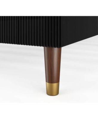 Bed Frame with Upholstered Headboard and Strong Wooden Slats Support, Soft Corduroy Fabric Platform Bed