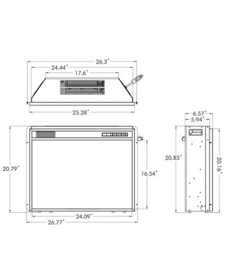 26 Inch Recessed Electric Fireplace heater W/ Remote Control